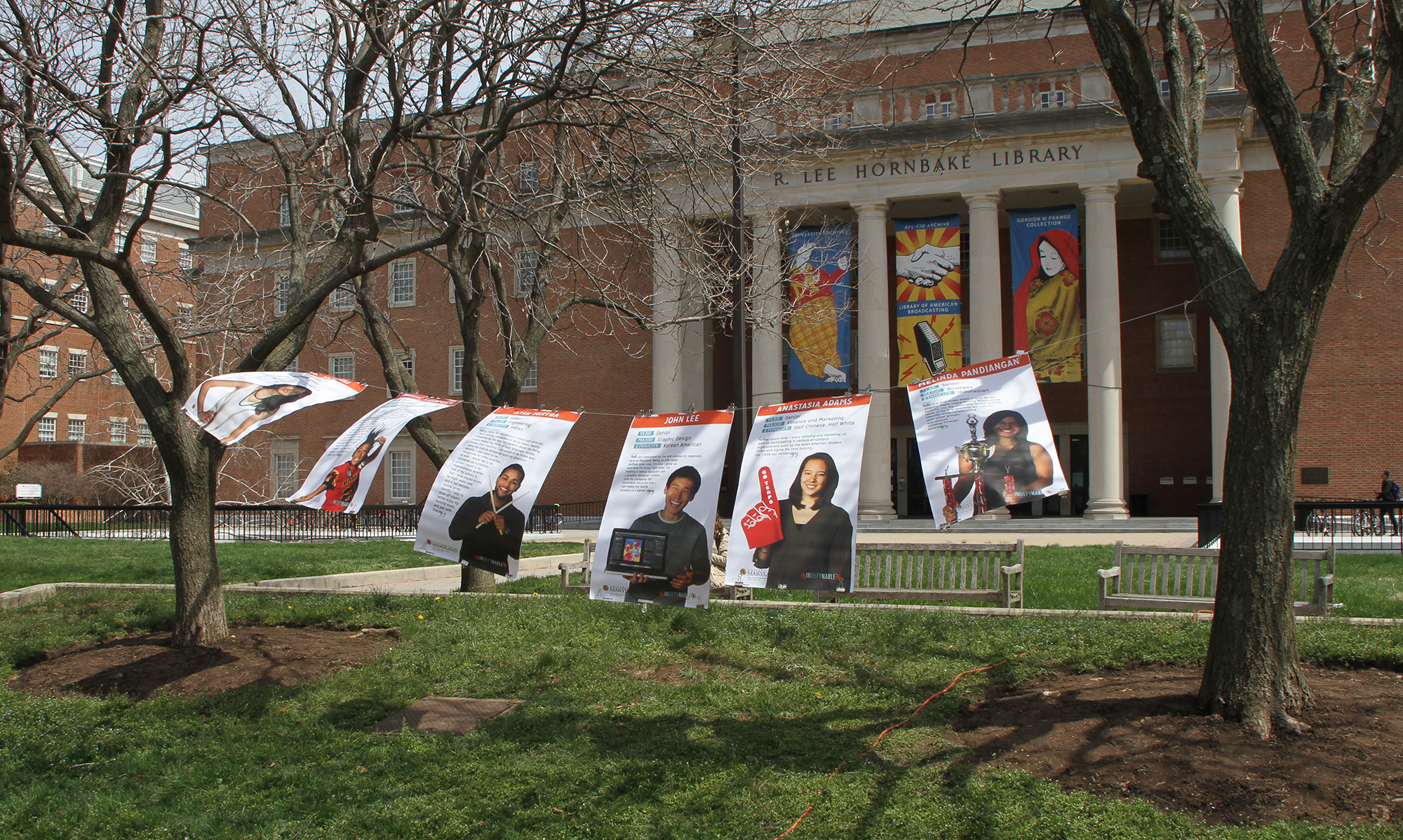 Information banners at the event